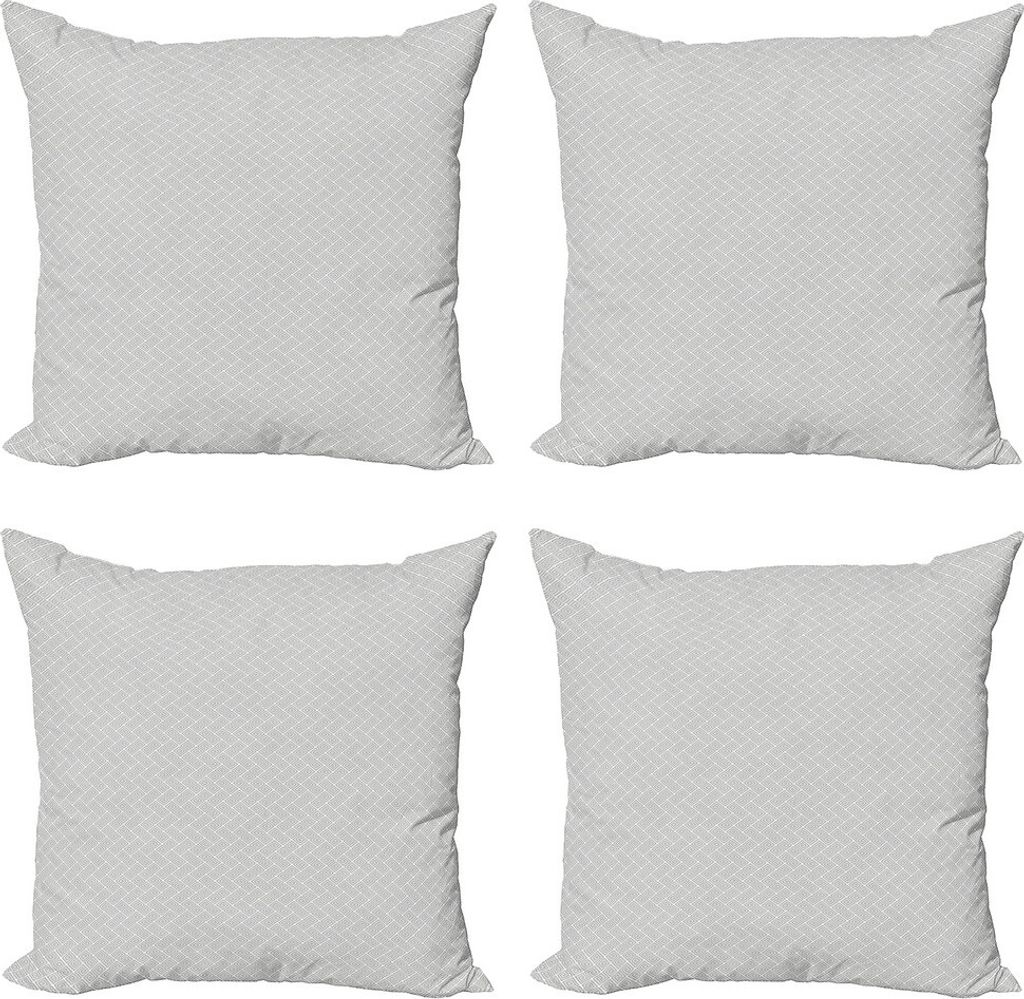 ABAKUHAUS grau Geometric Kissenbezug Set (4 Stück), Twisted Linien Spiral, Moderner Doppelseitiger Digitaldruck, 60 cm x 60 cm, Grau und Weiß