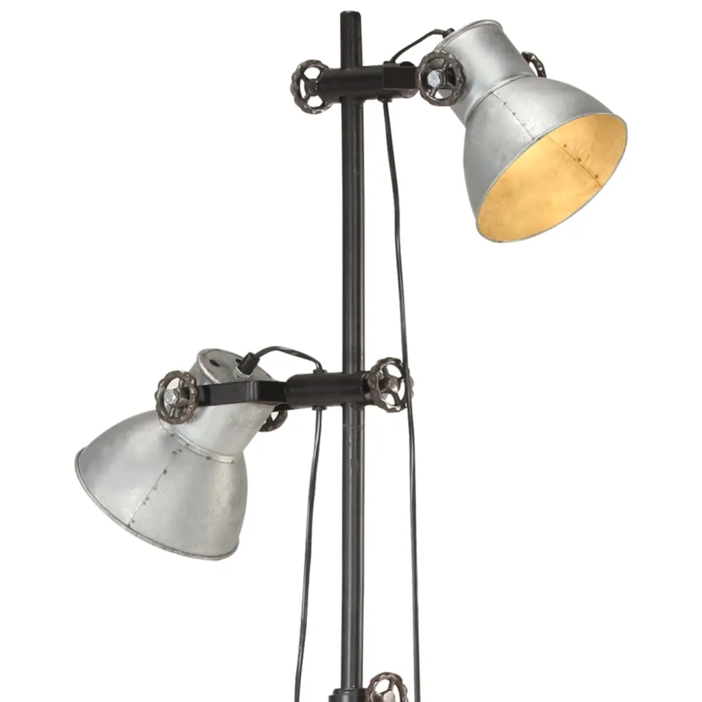 Lampadaire 2 flammes E27 finition Argentée - Structure en fonte stable - 4
