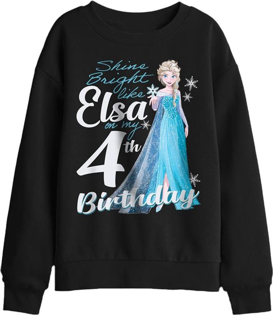 Frozen - Sweatshirt für Kinder, 4. Geburtstag TV29439 (116) (Schwarz)