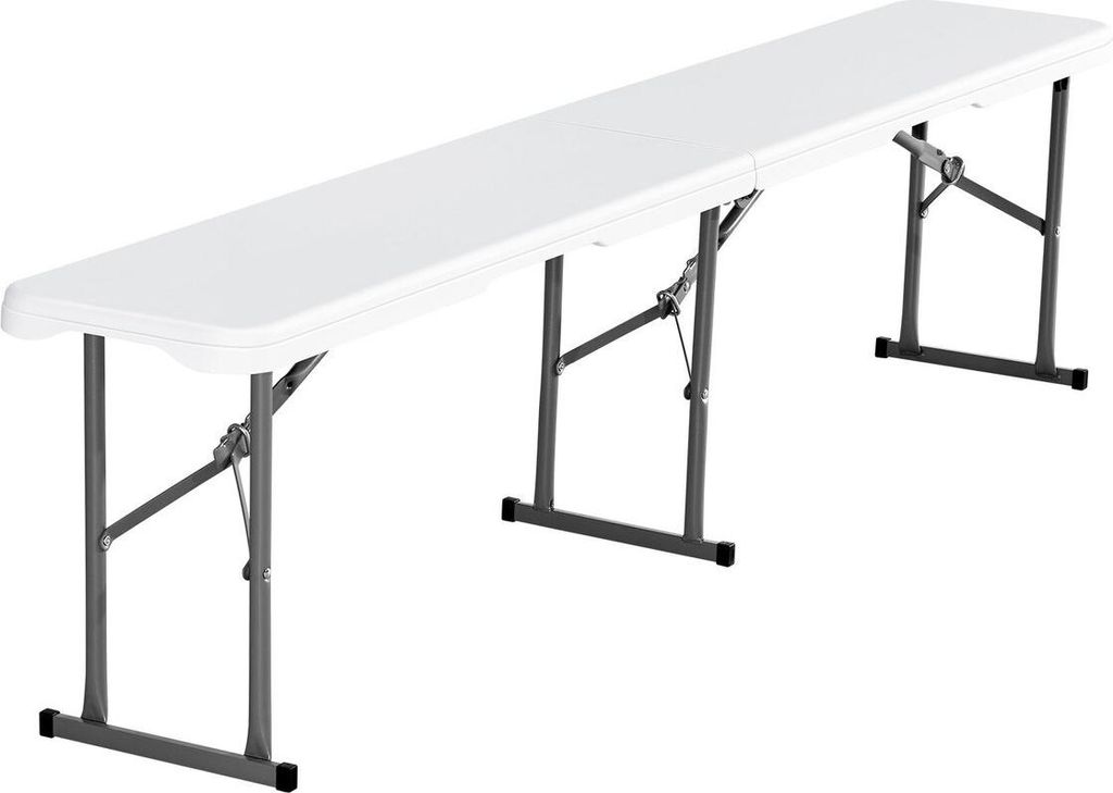 Klappbare Bank aus Kunststoff, tragbar, für Picknick und Garten, 183 cm, weiß