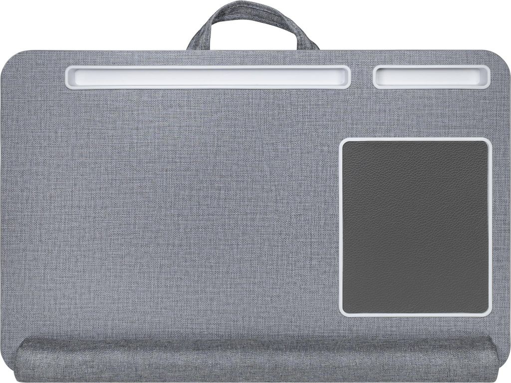 QUVIO Laptop-Tisch mit Mauspad - Lappad - Laptray - Laptop-Kissen - Laptop-Ständer - Laptop-Tisch - Laptop-Tisch - Grau