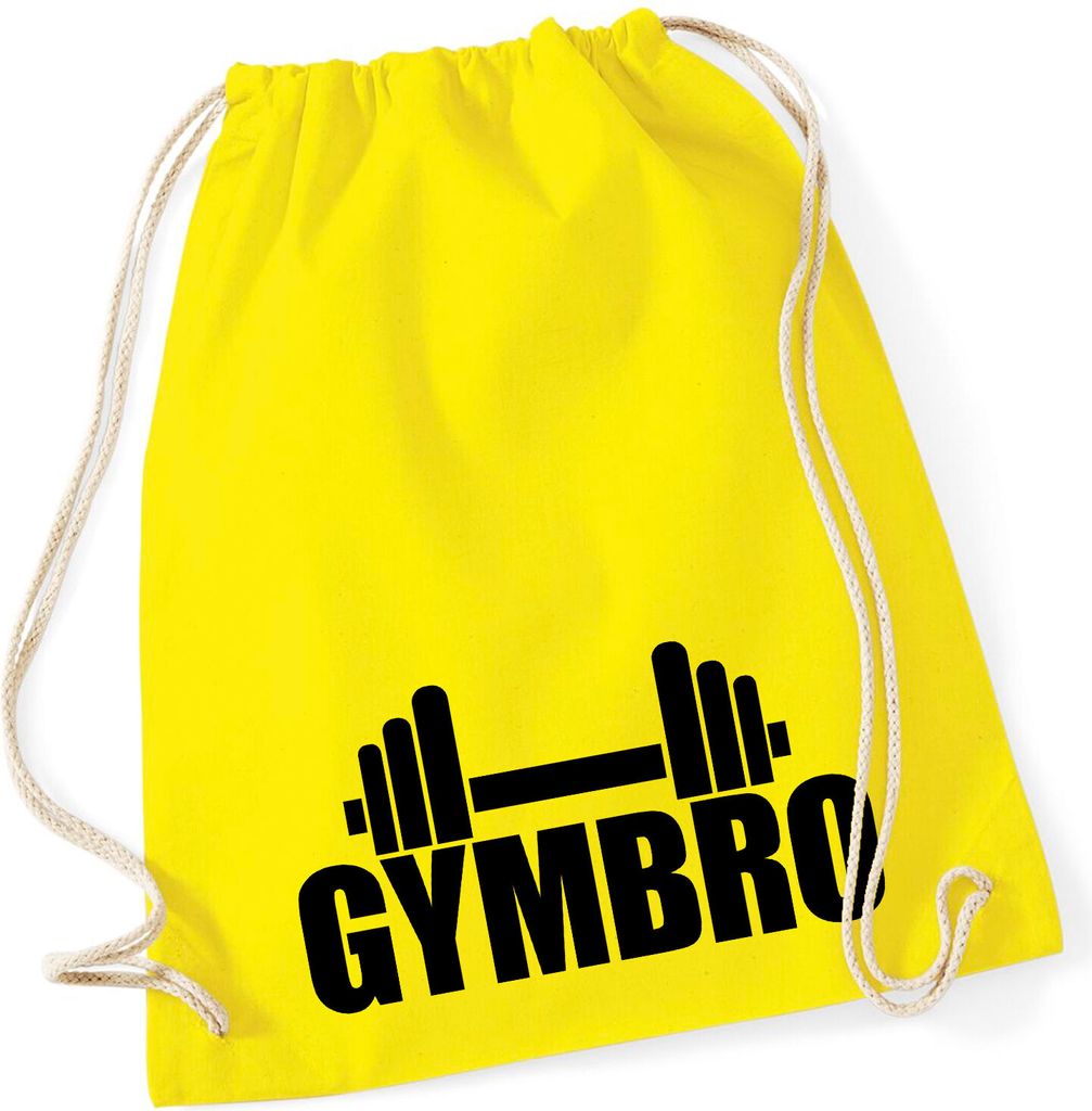 Huuraa Turnbeutel Gymbro Hantel 12 Liter Yellow Baumwolle Rucksack Geschenkidee