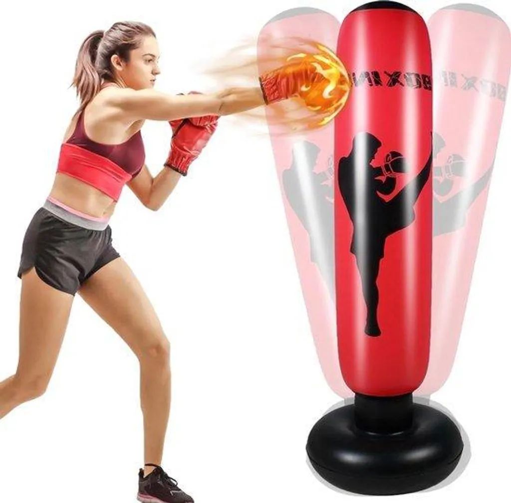 Sac de frappe autoportant 170 cm - Équipement de boxe pour toute la famille