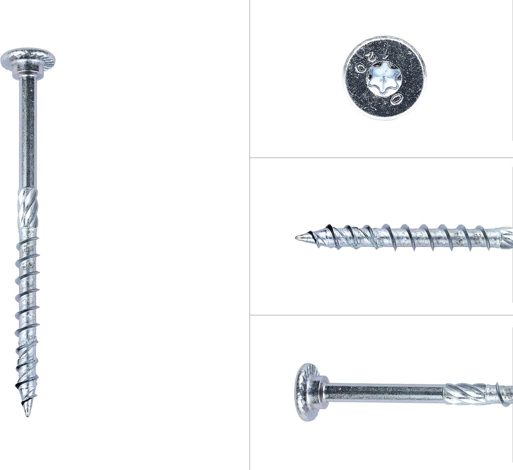 Holzbauschraube Verzinkt 6 x 120 Torx 30 - Karton a 100 Stück