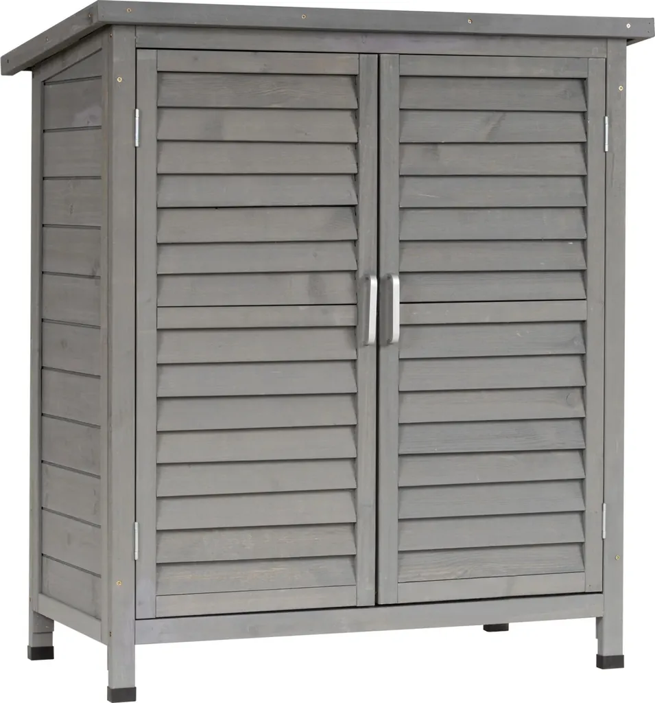 Armoire extérieure étanche en bois avec 2 étagères et toit de protection