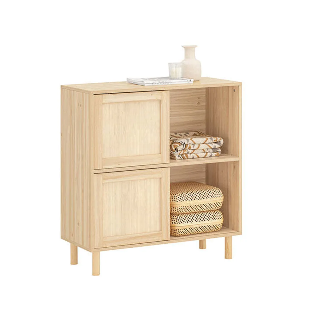 Petit meuble à chaussures pour entrée étroite avec portes coulissantes