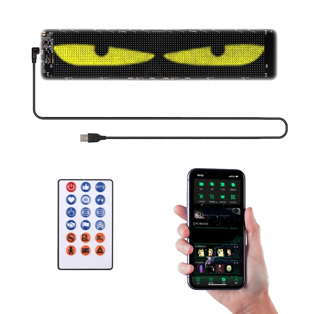 Yeux LED Voiture Programmables DIY avec Contrôle App et Câble Long 5m