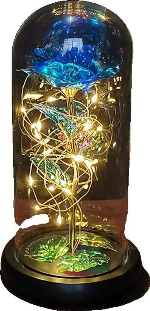 Rosa Incantata LED sotto Cupola di Vetro | Lampada Magica Fiabesca