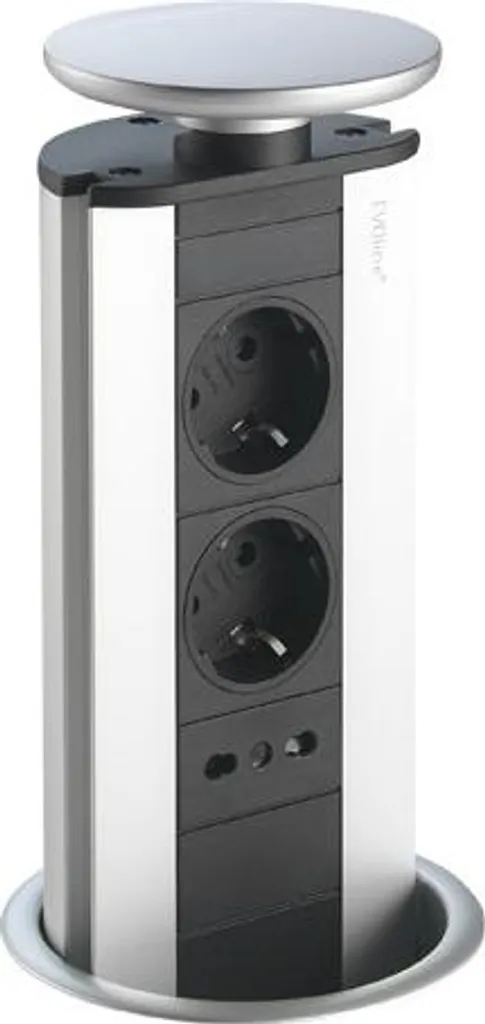Prise Foster Totem3 Noir : Bloc escamotable 3 prises pour cuisine et bureau