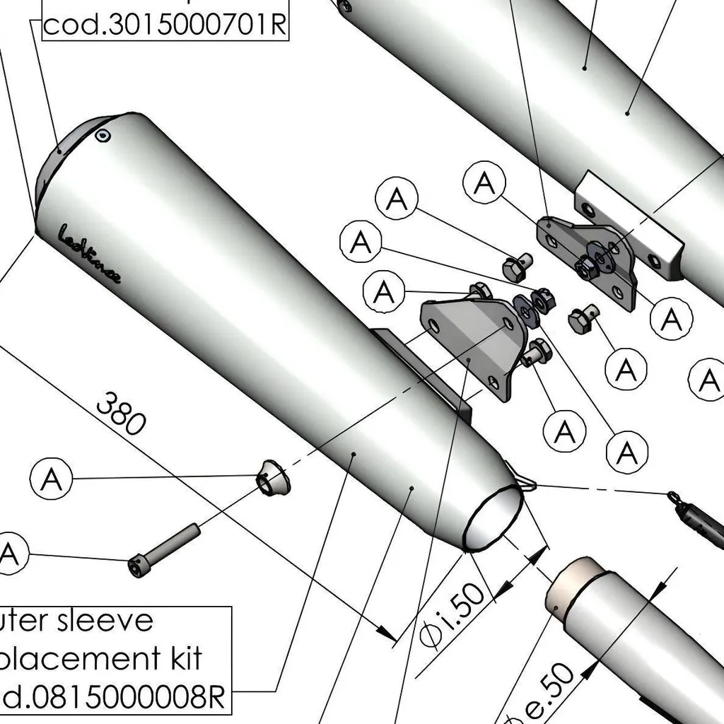 Stopper fuites échappement avec douille LeoVince 050/07 41,4mm