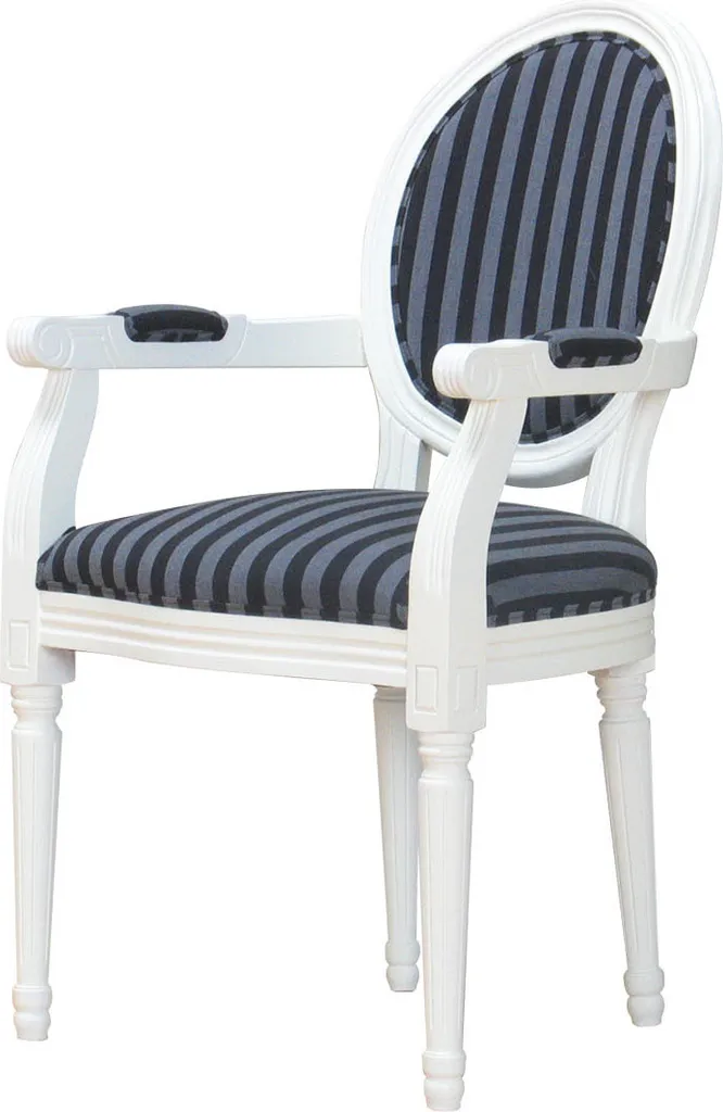 Chaise médaillon avec accoudoirs blanc antique : alliez confort et style