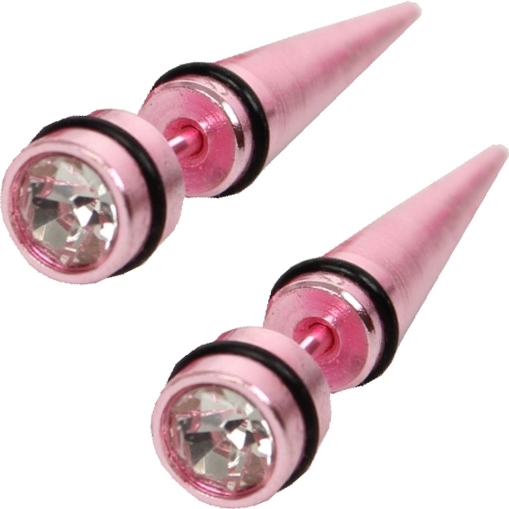 3D Ohrstecker Ohrringe in der Farbe Rosa Produktbild 