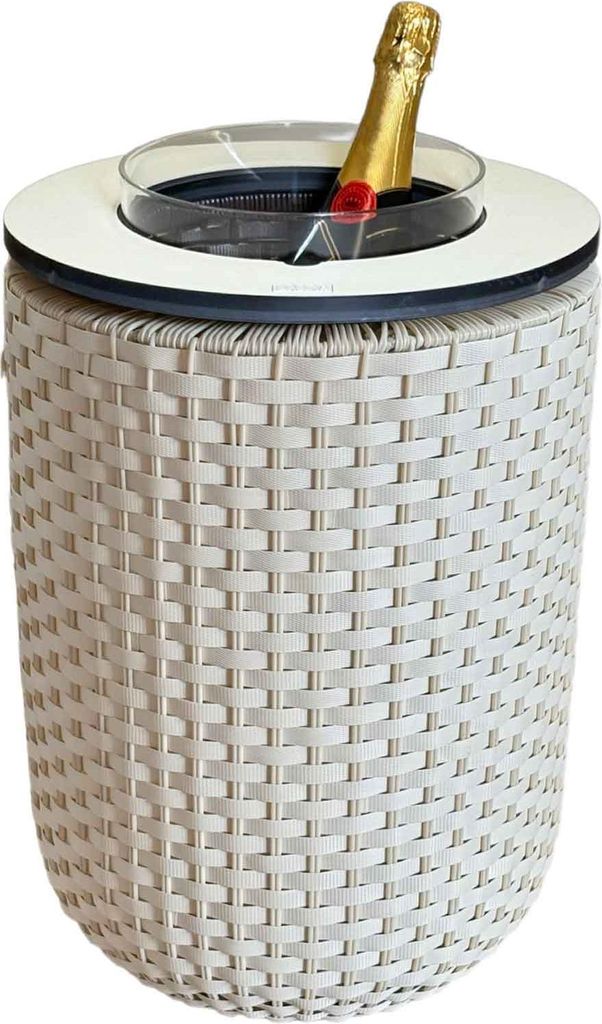 COOTAB Cooler Table LONDON 4-in-1 Loungetisch mit Acryl-Kühler - Champagner