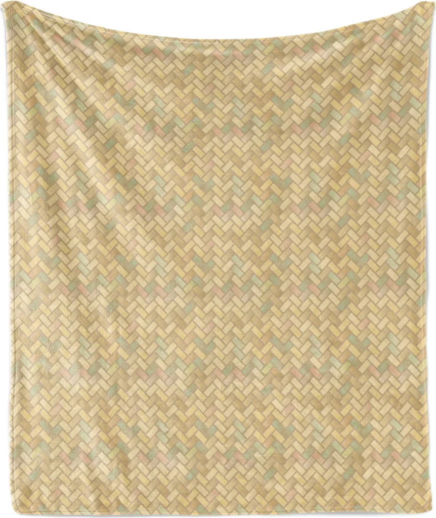 Coperta Pile Flanella 175x230 cm - Plaid Chevron Marrone e Multicolore