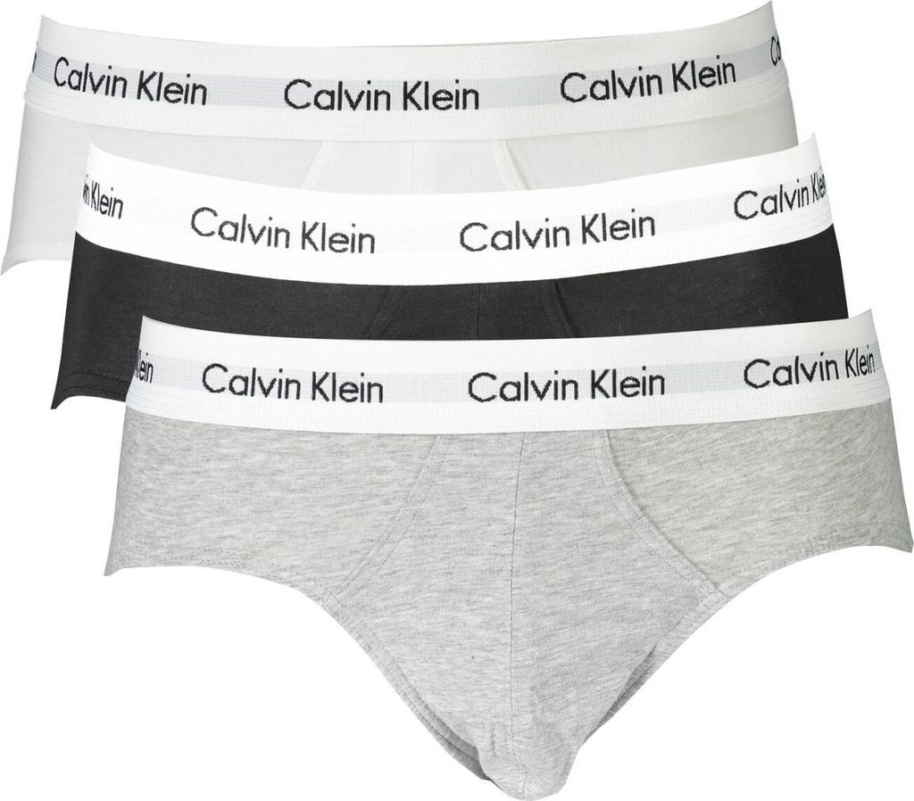 Calvin Klein 3-teiliger Herren-Slip Baumwolle Mix (Schwarz, Grau, Weiß) L