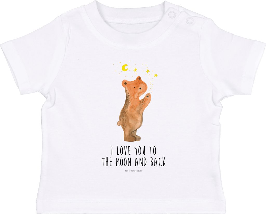 Mr. & Mrs. Panda Babyshirt Verliebter Bär 6. - 12. Monat - Weiß - Geschenk, T-Shirt, Baby Jerseyshirt, Partner, Teddy, Kinder, Organic, Shirt, Ve...