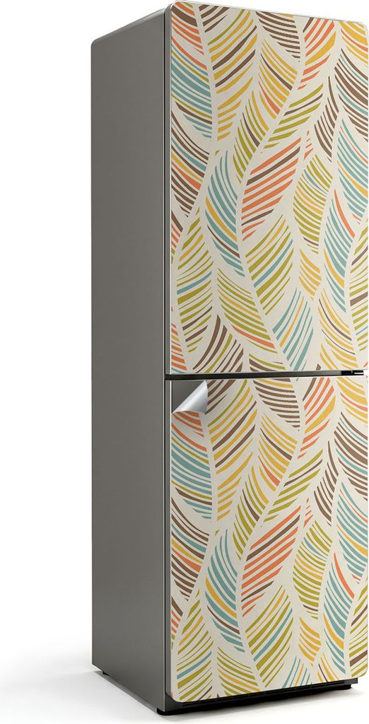Stilvolles Pflanzenmuster – Kühlschrank Aufkleber – Klebefolie Kühlschrank – Kühlschrank Nachbildung – Kühlschrankfolie selbstklebend ...