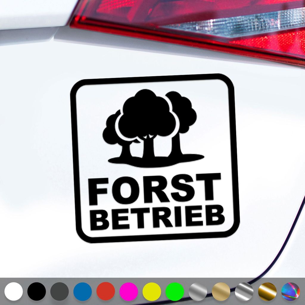 PantherPixel Forstbetrieb Forstwirt Aufkleber Forstbedarf Sticker Auto Geschenkidee Farbe Schwarz