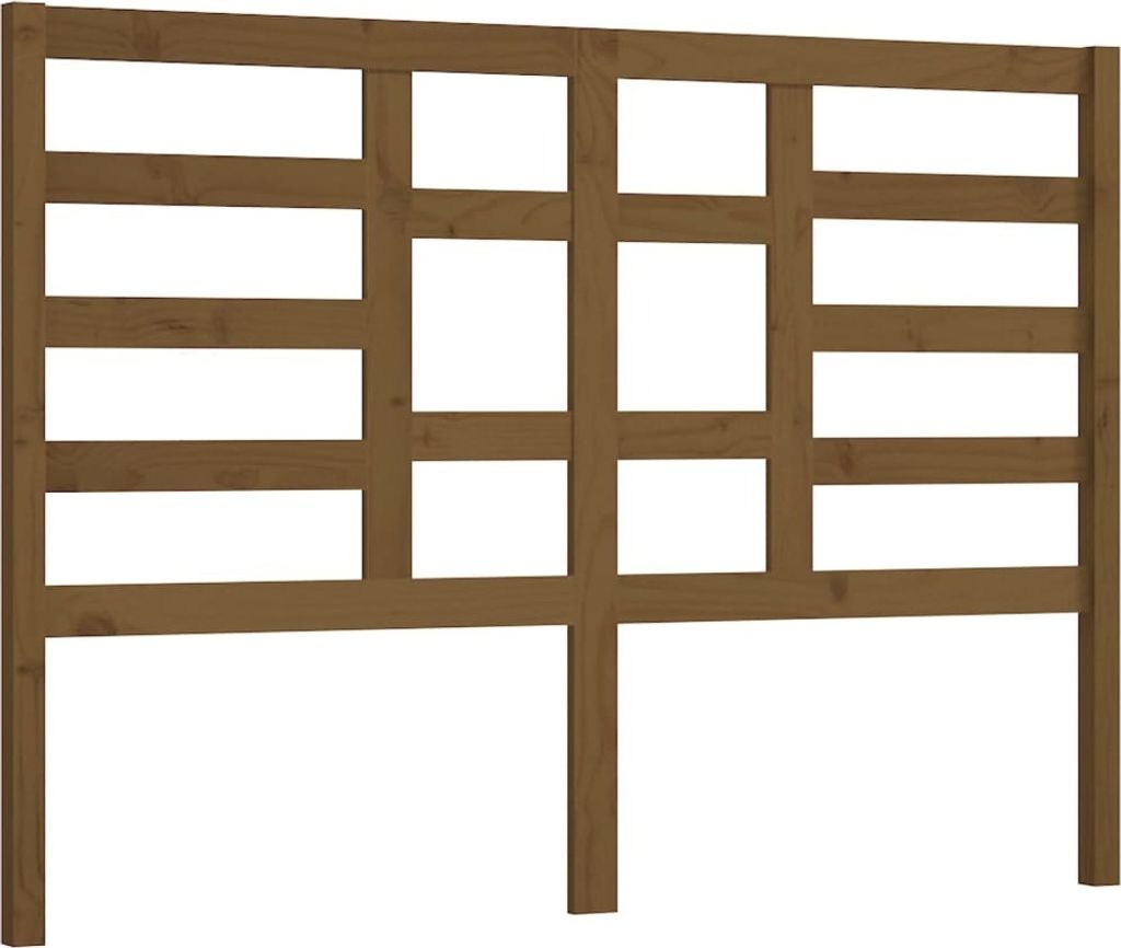 Bett-Kopfteil Honigbraun 126x4x104 cm Massivholz Kiefer