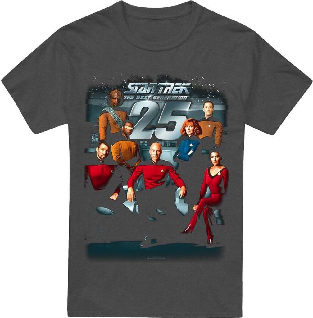 Star Trek - "25th Anniversary" T-Shirt für Herren/Damen Uni TV17485 (XL) (Holzkohle)