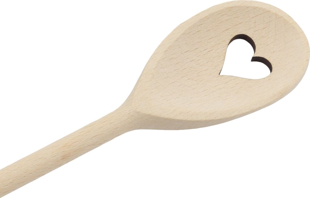 Schwedischer Holzkochlöffel mit Herz-Motiv aus Buchenholz, Produktbild 