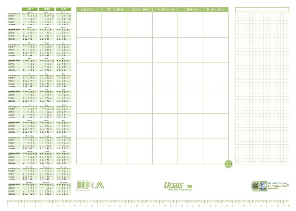 Ursus Schreibunterlage 36447000 52,5x37,5cm 70g Papier weiß 30Bl.