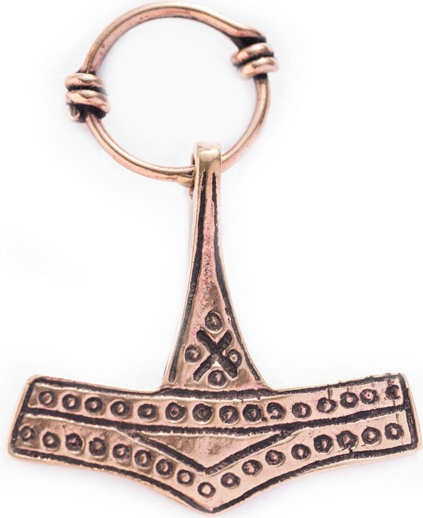 Mjölnir Thors Hammer Bronze Anhänger Schmuck - Thorhammer - 50x35mm