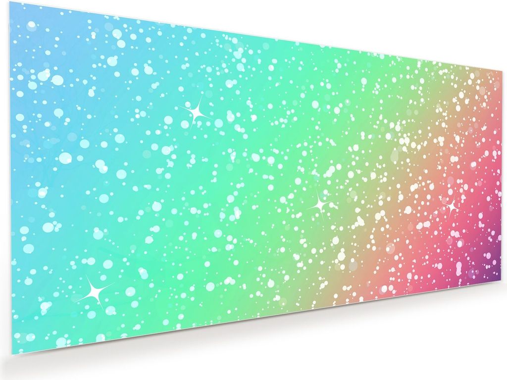 Glasbild Wandbild Himmel Regenbogenlicht 120x60cm in XXL für Wohnzimmer, Schlafzimmer, Badezimmer, Flur