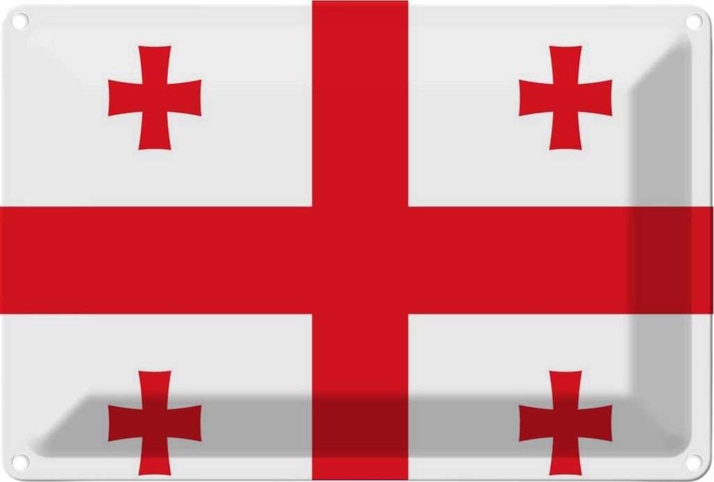 vianmo Blechschild 20x30 cm Georgiens Georgia Flagge Fahne Wappen