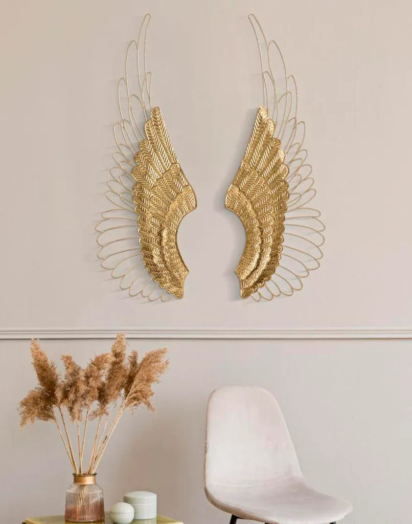 Sublimer un Mur Vide : Art Mural Ali Gold 37cm Lot de 2 en Métal Doré