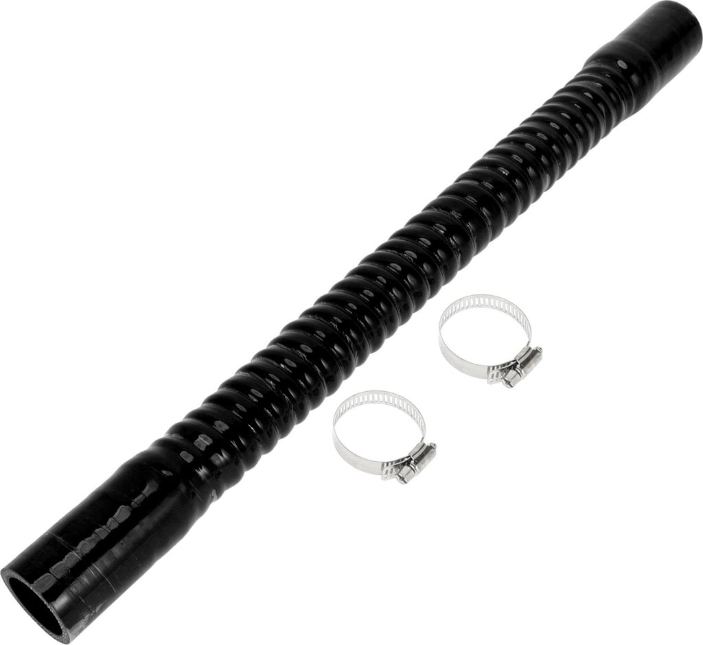 1 Satz 30mm 1,18" ID 500mm 19,69" Länge 0° Schwarzer Auto-Gewinde-Silikonschlauch mit Schellen Kühlmittelschlauch Universal