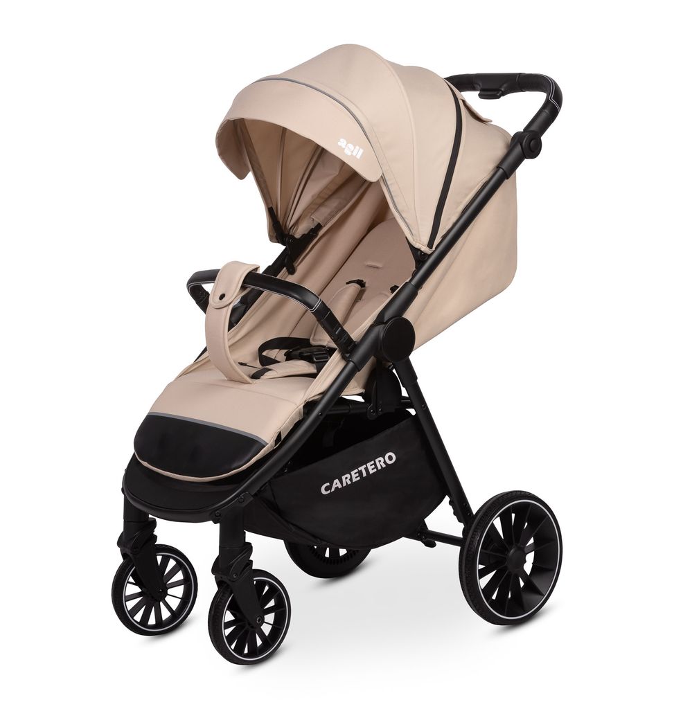 CARETERO, Kinderwagen, Baby Buggy, Reisebuggy mit Regenschutz, Agil Pram Latte