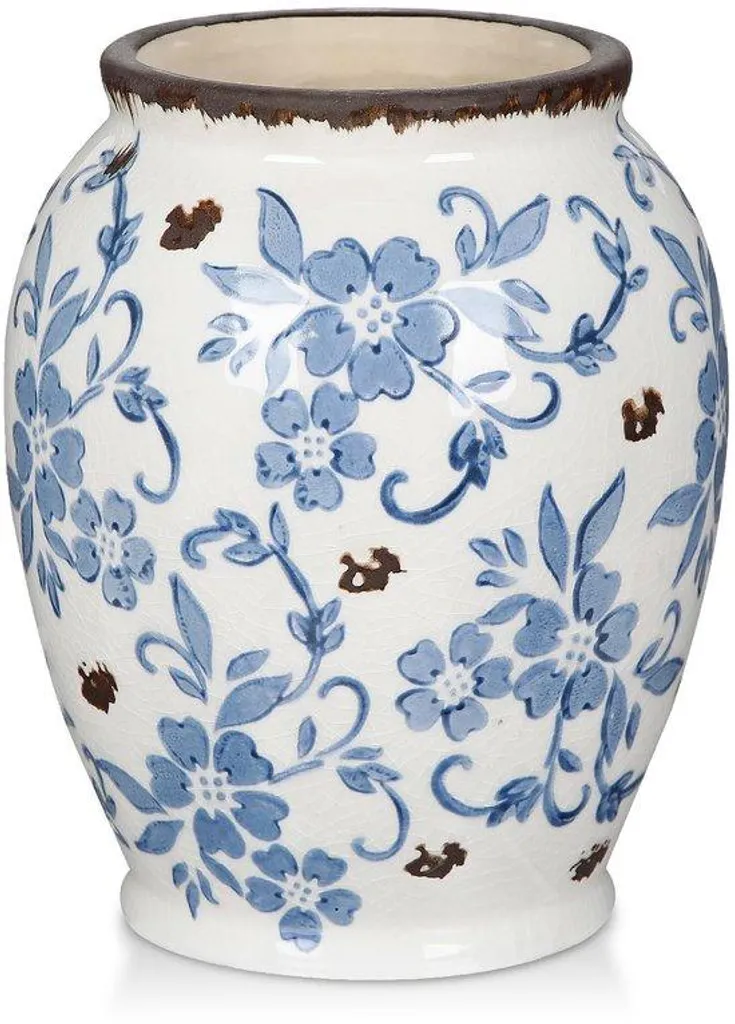 Vase Bleu et Blanc pour Centre de Table - Décoration Salon et Cuisine