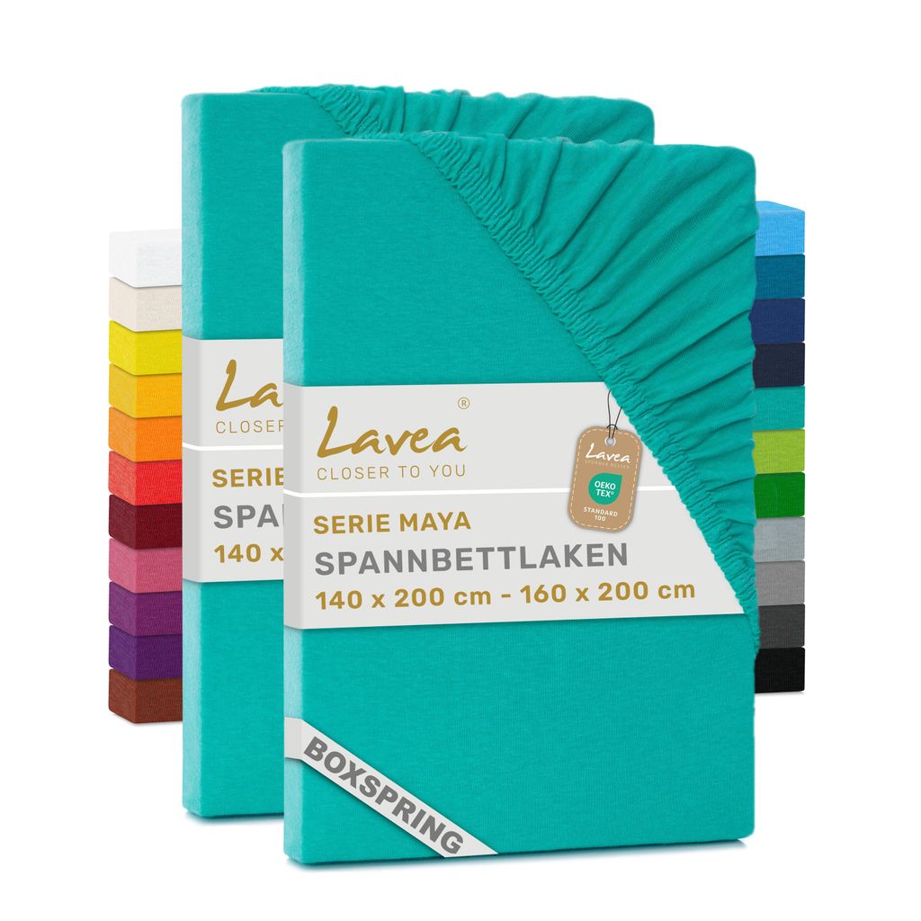 Lavea® 2er Pack Spannbettlaken 140/160x200 cm, Jersey Produktbild 