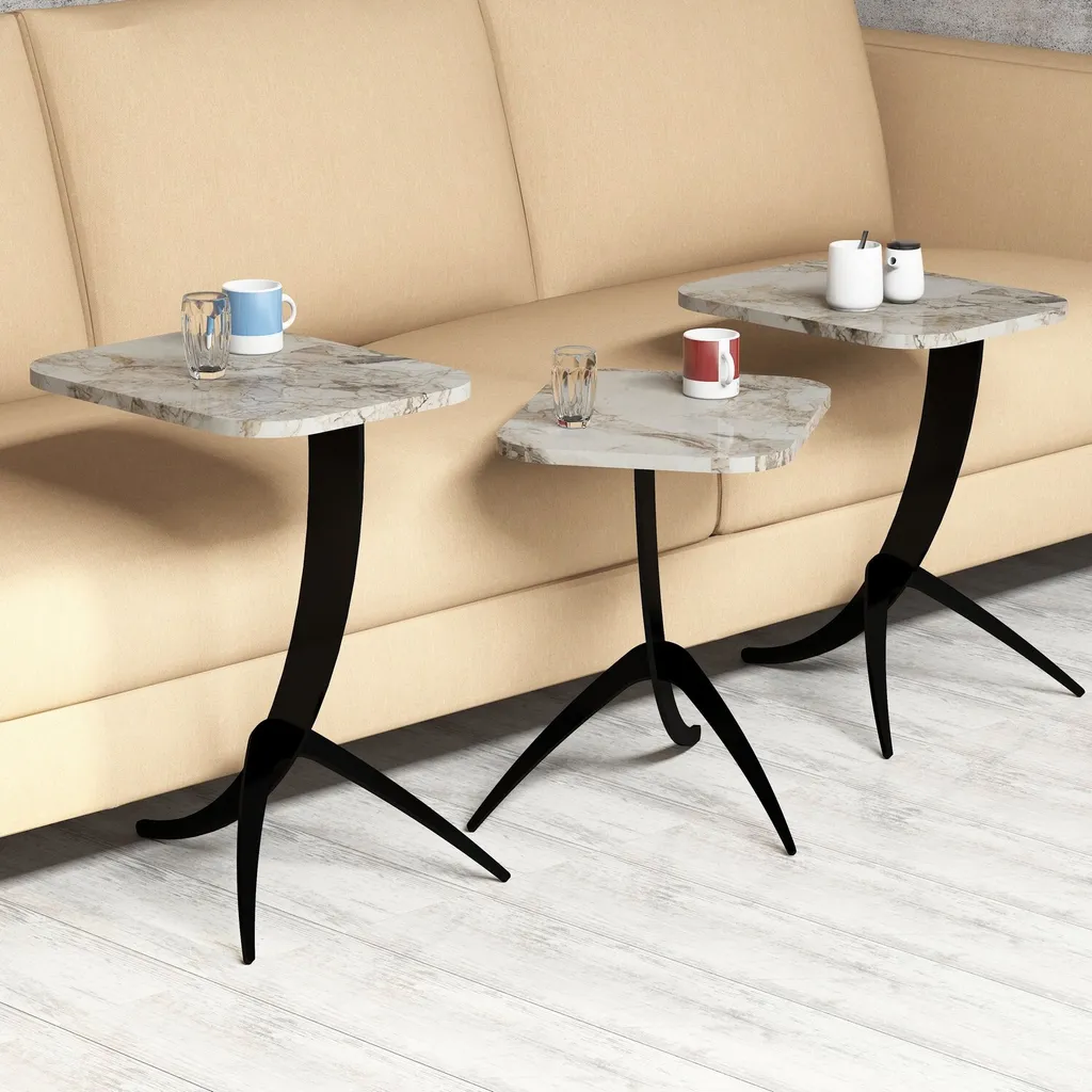 Table d'appoint robuste et facile à nettoyer lot de 3 tables