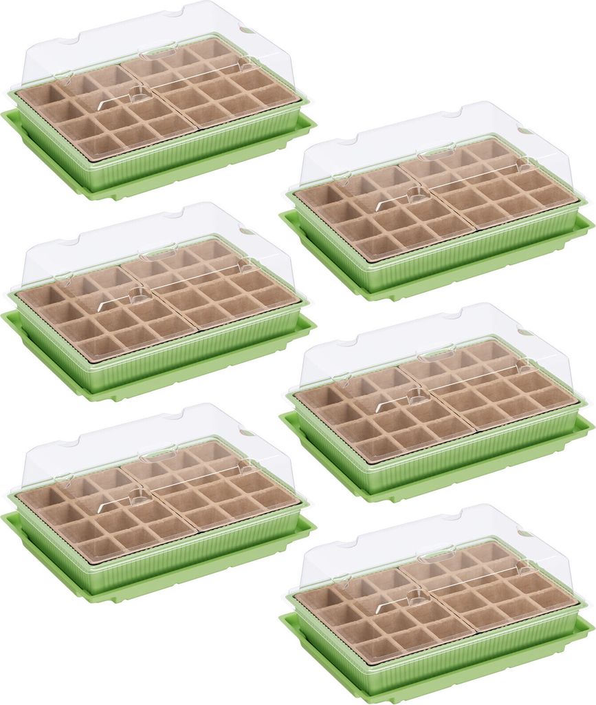 WELLGRO Mini Gewächshaus für Balkon & Garten für 24 Pflanzen – kleines Gewächshaus aus Kunststoff – Mini Treibhaus für Pflanzen, Kräuter ...