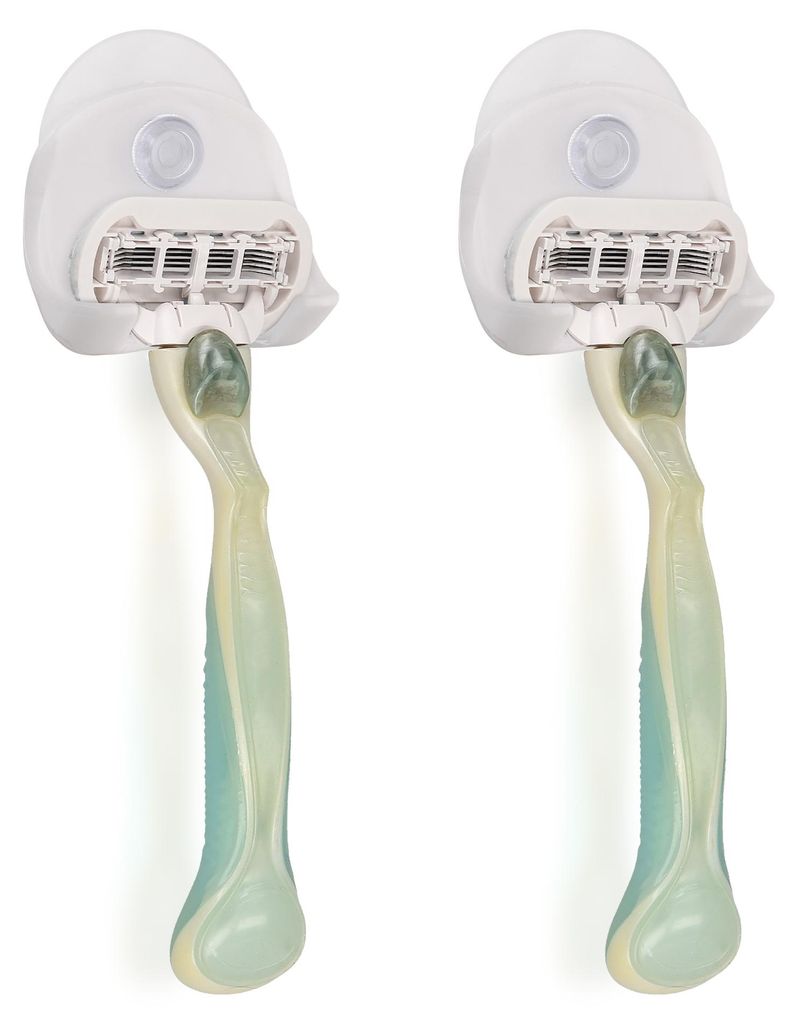 kwmobile 2x Saugnapf Rasierer Halterung Dusche Rasierhalter Produktbild 