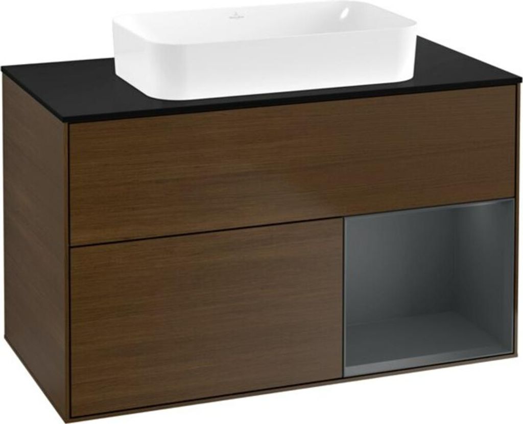 V&B Waschtischunterschrank Finion 100x60,3 cm, Rg re md bl. m Lac, wal ven