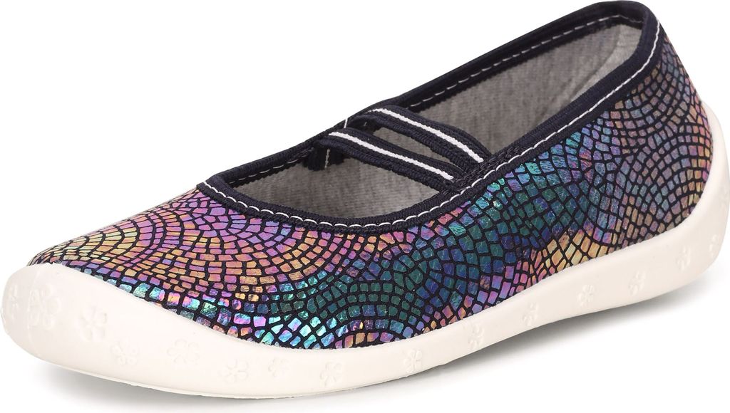 Ladeheid Kinder Mädchen Hausschuhe LARW008 (Mehrfarbig Weiß Mosaik-2, 25 EU)