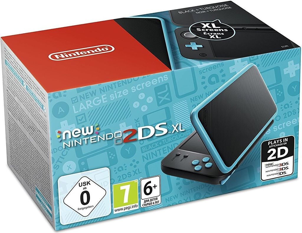 Nintendo New 2DS XL, New Nintendo 2DS XL, Schwarz, Blau, Produktbild 