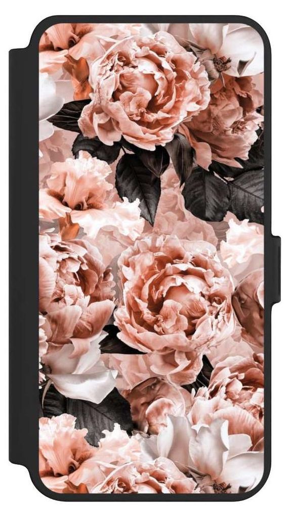 NIVOCASE Klapphülle für Samsung Galaxy S25+ Handyhülle aus Kunst Leder NIVOflip schwarz Blume Rose Vintage