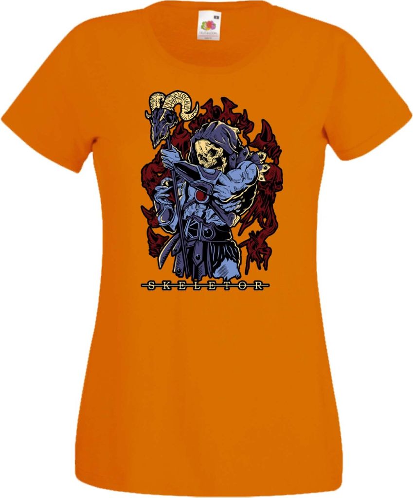 Damen T-Shirt Anime Manga Masters Of The Universe Skeletor Skeletor, Lady XL / Orange