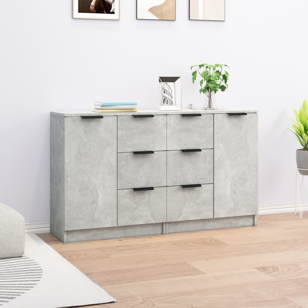 Maison Exclusive - Sideboards 2 Stk. Betongrau 60x30x70 cm Holzwerkstoff