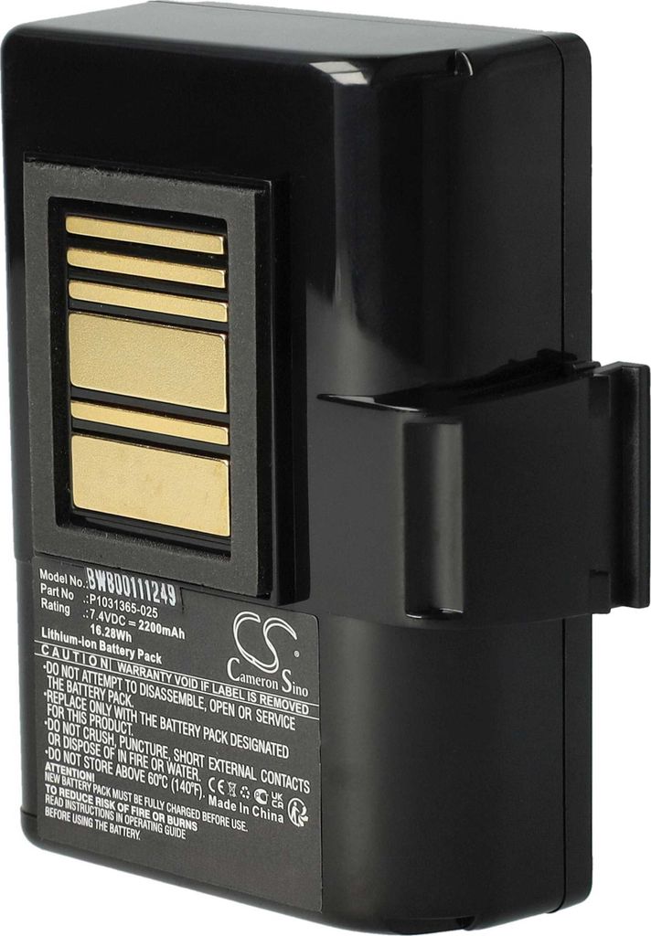 vhbw Akku Ersatz für Zebra P1031365-069, P1051378 für Drucker Kopierer Scanner Etiketten-Drucker (2200 mAh, 7,4 V, Li-Ion)