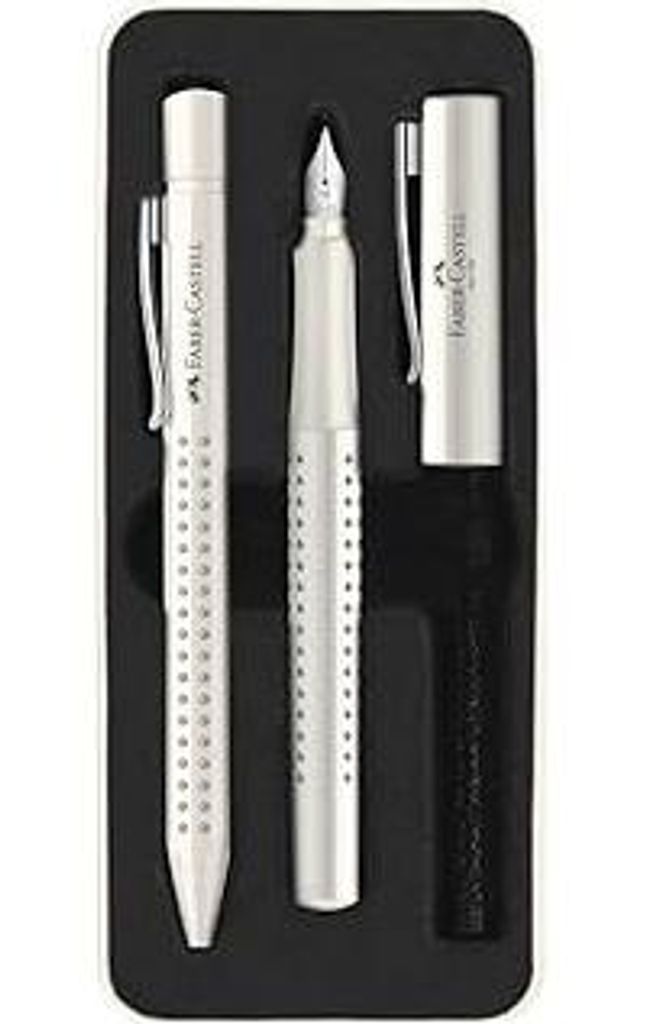 Faber-Castell 201527 - Schreibset Grip 2010, Kugelschreiber und Füller, coconut milk, 1 Stück