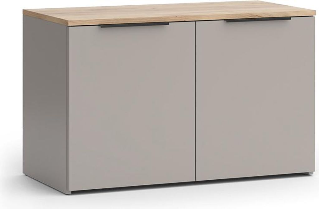 Kommode Vicco Wido Greige 80 x 50 cm mit 2 Türen, Model 56611