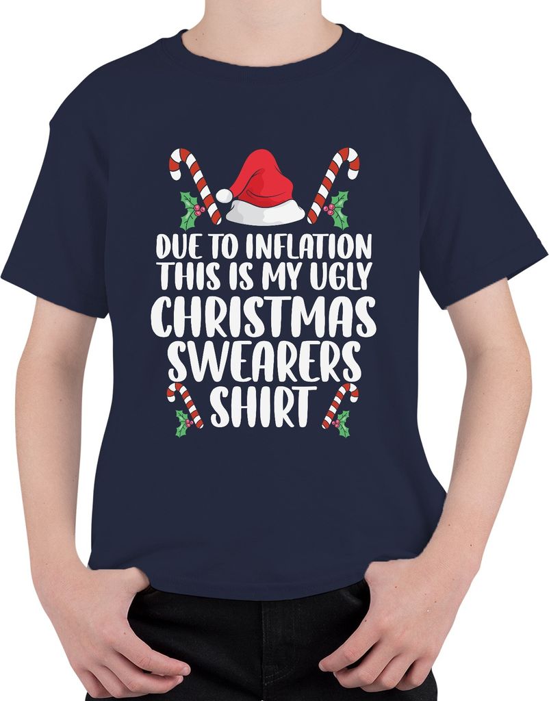 Inflation Ugly Christmas Sweater Shirt - Weihnachten Xmas Christmas Uni Kinder T-Shirt, Navy, 116