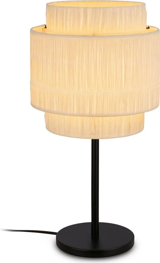 Lampe à Poser en Raphia pour Éclairage Doux et Déco Naturelle E27