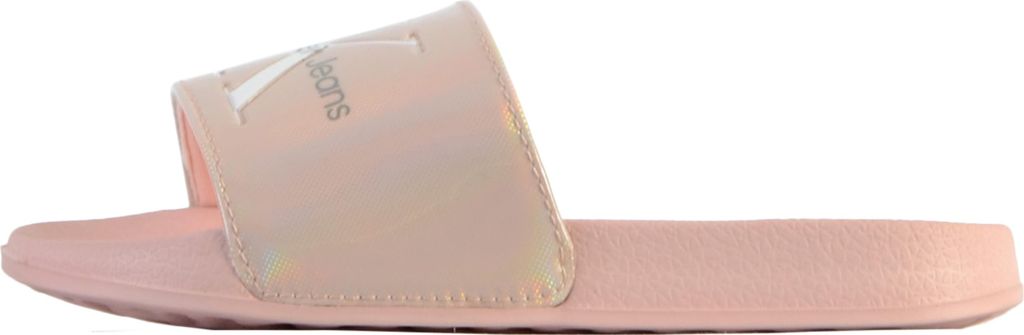 Kinder Jeans Logo Print Pool Slide Sandalen zum Reinschlüpfen