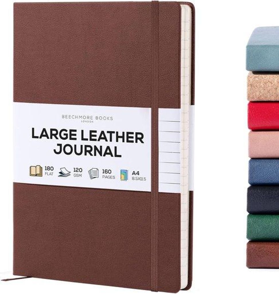 Veganistisches A4-Taschenbuch mit Hartcover - Kastanienbraun - 21 x 29,7 cm